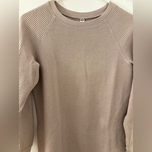 Uniqlo Taupe Waffle Knit Dress